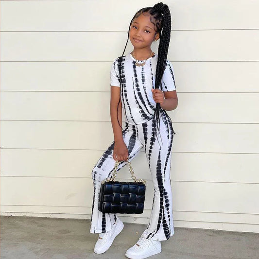 Children's Clothing Suit New Ins Style Children Clothing Girls Suit Printing Short-Sleeved Suit - Shello's Creative Boutique