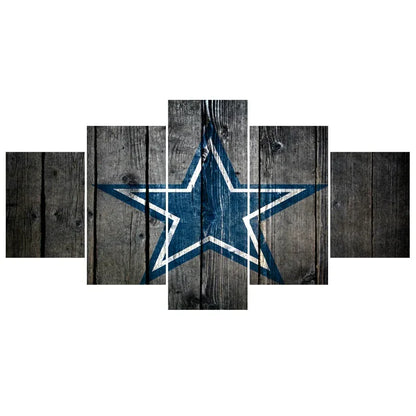 5 Pcs FootBall Sport Cowboys Team Paintings Wall Home Decor Dallas Picture Canvas Painting Calligraphy For Living Room Bedroom - Shello's Creative Boutique