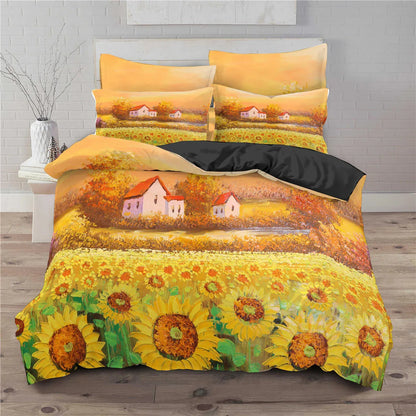 Sunflower 3D Digital Print Set – Vibrant Floral Art - Shello's Creative Boutique