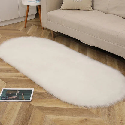 Imitation Wool Oval Plush Carpet – Soft Luxury for Any Space - Shello's Creative Boutique
