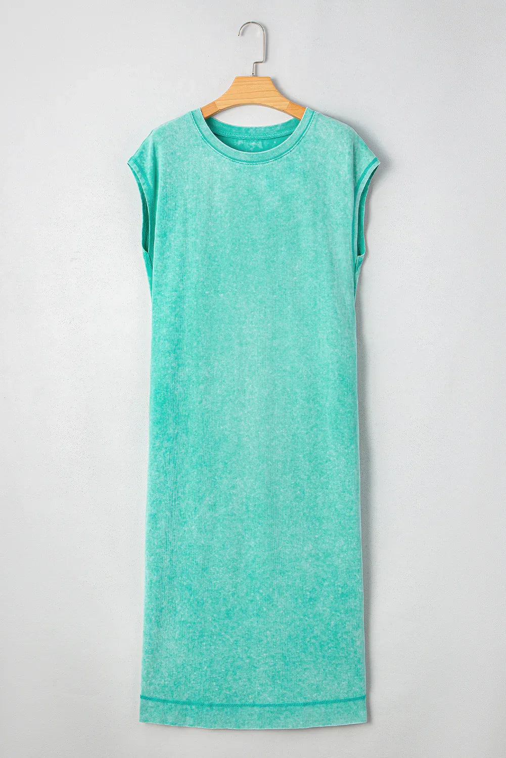 Clearly Aqua Mineral Wash Pocketed T-shirt Dress - Shello's Creative Boutique