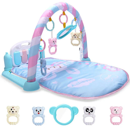 Developing Mat For Newborns Kids Playmat Baby Gym Toys Educational Musical Rugs With Keyboard Frame Hanging Rattles Mirror - Shello's Creative Boutique