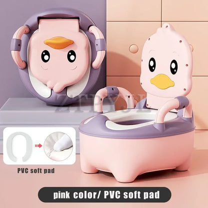Children's Pot 1-6 Years Old Upgraded Cute Duck Baby Toilet Seat Baby Potty Portable Stool Boys & Girls Safe Trainer Seat WC eprolo