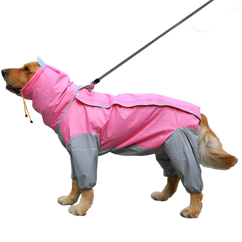 Pet dog raincoat, dog clothing processing, clothing and clothing, big dog raincoat, four legged golden fur, large dog Shello Creative Boutique