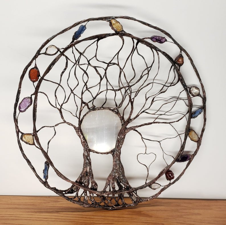 Retro Round Tree Of Life Ring Metal Pendant Wall Decoration Artwork eprolo