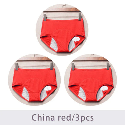 3pcs/Set Menstrual Panties Women Sexy Pants Leak Proof Incontinence Underwear Period Proof Briefs High Waist Female - Shello's Creative Boutique