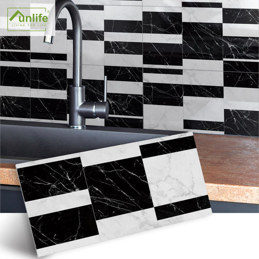 Funlife City Lights Thickened Brick Stickers Mosaic Marble Kitchen Background Wall Tile Stickers