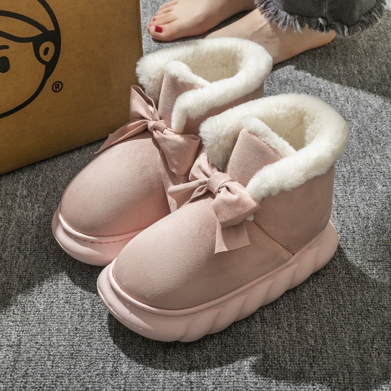 Winter cotton slippers, women's bags with thick soles for indoor warmth, fashionable couples for home use, and men's snow boots for outdoor wear in autumn and winter eprolo