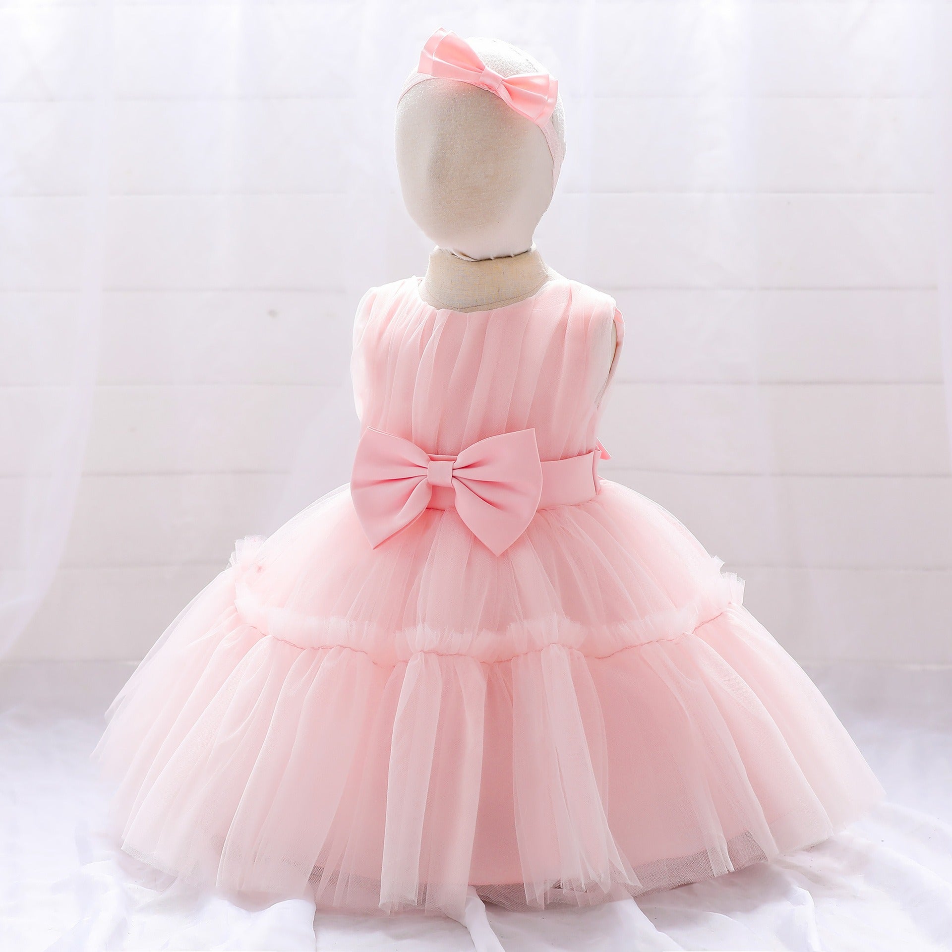 Children's mesh dress princess dress baby fluffy dress baby one year old wedding dress evening dress eprolo