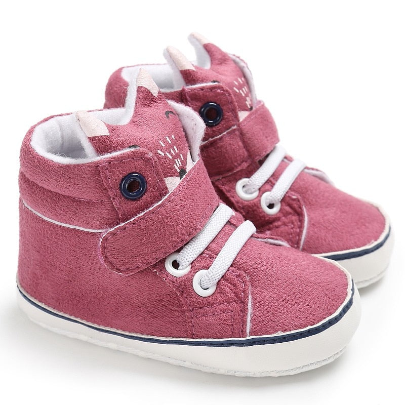 Baby Autumn Shoes Kid Boy Girl Fox Head Lace Cotton Cloth First Walker Anti-slip Soft Sole Toddler Sneaker 1 Pair eprolo
