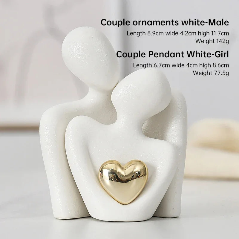 Creative Couple Figure Decoration – Romantic Sculpture for Home & Newlywed Décor - Shello's Creative Boutique