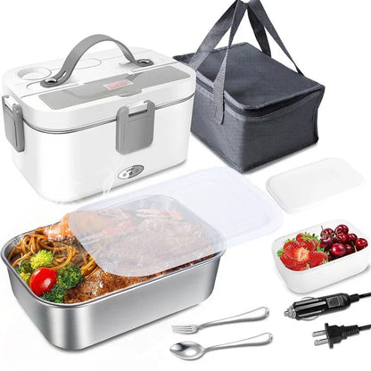 80W Food Heater 12V 24V 110V Self Heating Lunchbox Portable Food Warmer Electric Lunch Box for Car/Truck/Home - Shello's Creative Boutique