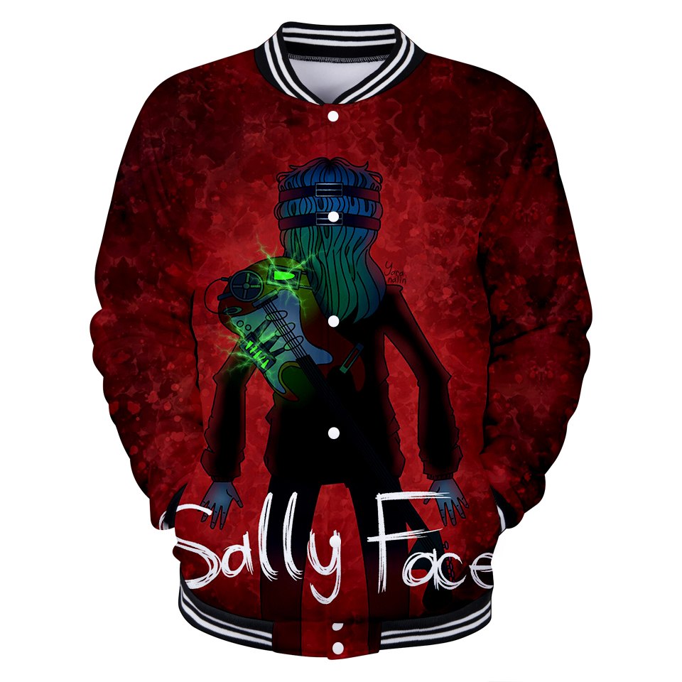 Sally face 3D jacket Hoodies New Hot Fall 3D baseball jacket Harajuku printing Sally face Baseball uniform Sweatshirt Men/Women eprolo