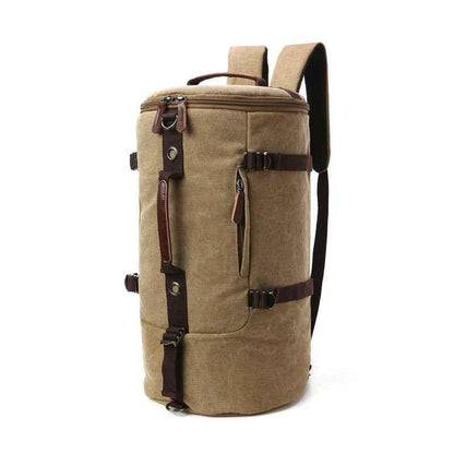 Men Travel Backpack Male Canvas Luggage Duffel Cylinder Bag Mountaineering Hiking Backpack For Men - Shello's Creative Boutique