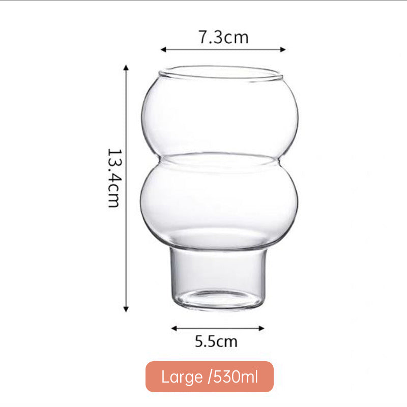 Gourd Shaped High Borosilicate Glass Single Layer Cup Office Latte Cup Transparent Juice eprolo