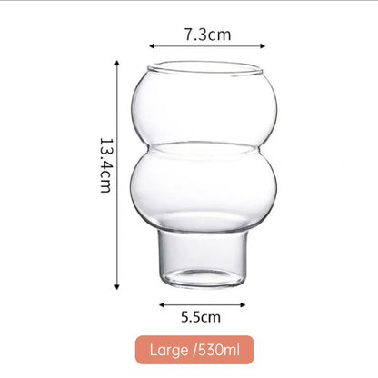 Gourd Shaped High Borosilicate Glass Single Layer Cup Office Latte Cup Transparent Juice - Shello's Creative Boutique