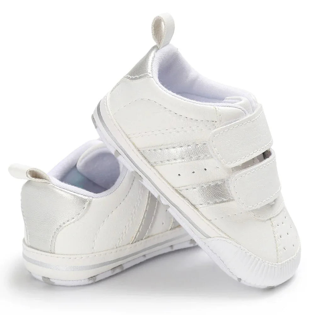 Fashion Toddler Baby 0-18M Soft Sole Hook Loop Prewalker Sneakers Baby Boy Girl Crib Shoes Leather Sports Non-slip Walker Shoes - Shello's Creative Boutique