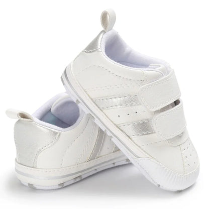 Fashion Toddler Baby 0-18M Soft Sole Hook Loop Prewalker Sneakers Baby Boy Girl Crib Shoes Leather Sports Non-slip Walker Shoes - Shello's Creative Boutique