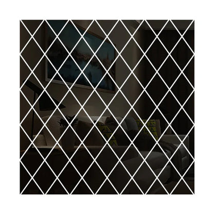 3D Mirror Wall Sticker DIY Diamonds & Triangles – Modern Acrylic Wall Décor - Shello's Creative Boutique