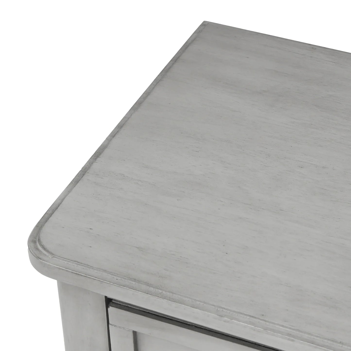 TREXM Narrow Console Desk, Thin Sofa Table with Three Storage Drawers and Living Room Bottom Shelves (Grey Washed) - Shello's Creative Boutique