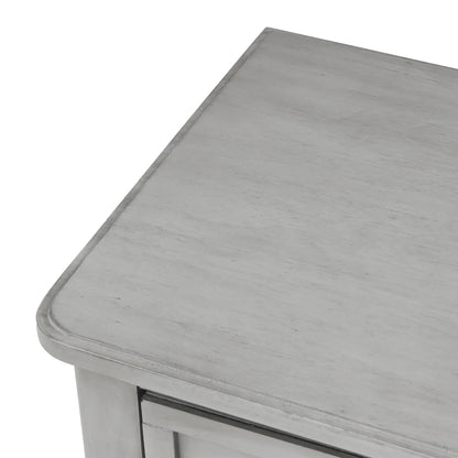 TREXM Narrow Console Desk, Thin Sofa Table with Three Storage Drawers and Living Room Bottom Shelves (Grey Washed) - Shello's Creative Boutique