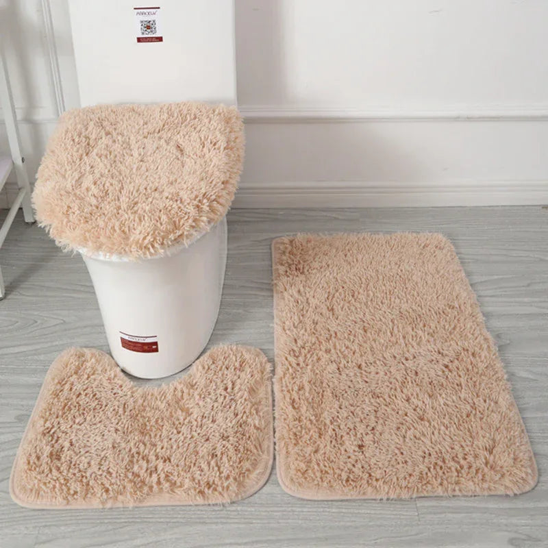 Modern Minimalist Bath Mat Set - 3-Piece Bathroom Floor Mat - Shello's Creative Boutique