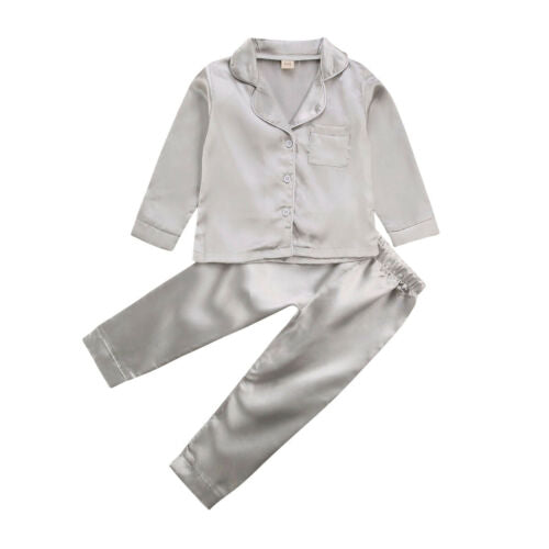 Kids Silk Satin Pyjama Set – Cosy Luxury for Autumn - Winter