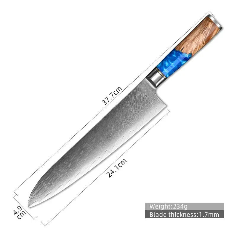 67-Layer Damascus Steel Multi-Purpose Chef Knife Set – VG10 Premium Edition - Shello's Creative Boutique