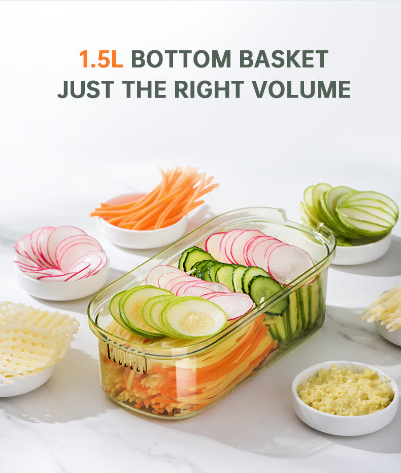 New Multifunction Vegetable Cutter With Basket And Brush Portable Slicer Chopper Kitchen Tools eprolo
