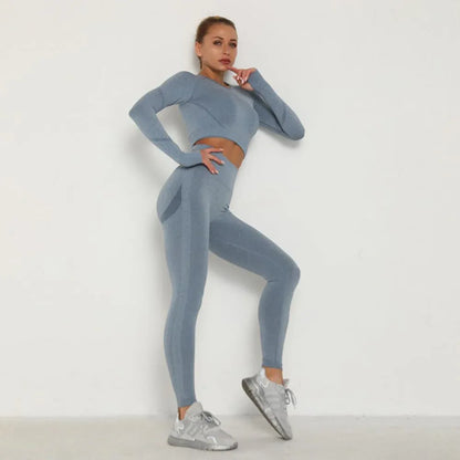 3pcs Yoga Clothing Set Sports Suit Women Sportswear Sports Outfit Fitness Gym Seamless Workout - Shello's Creative Boutique