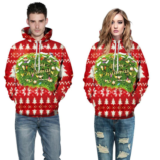 Christmas Tree Print Hooded Sweatshirts for Men Women Shello Creative Boutique