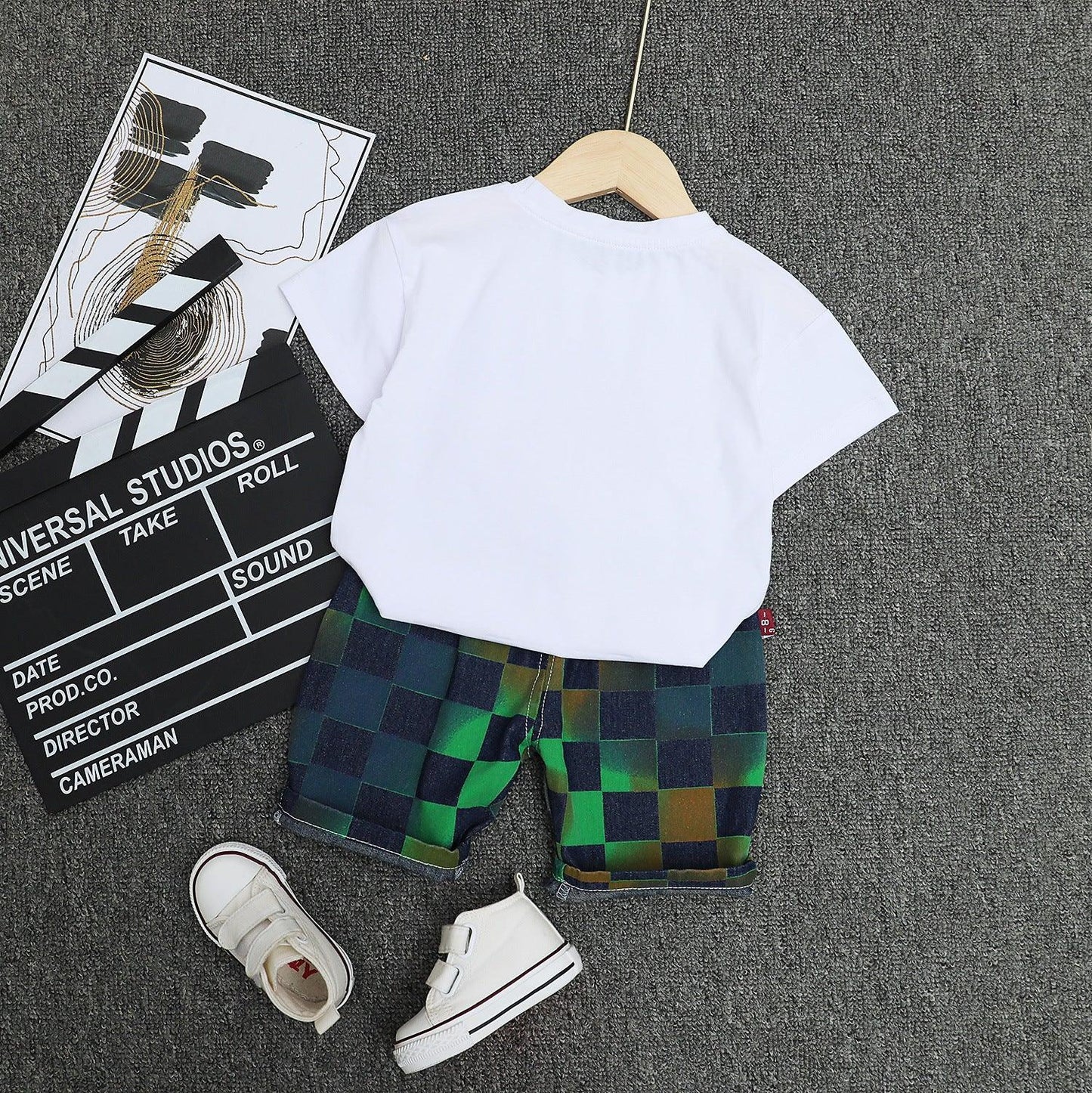 Children's Clothing Summer Suits New Fashionable Summer Handsome Baby Summer Short Sleeve Clothes Two-Piece Suit - Shello's Creative Boutique