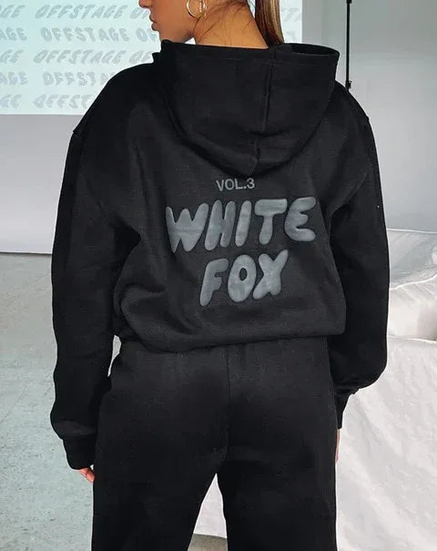 Autumn and winter new hoodie set with fashionable sports logo, long sleeved pullover hoodie two-piece set - Shello's Creative Boutique