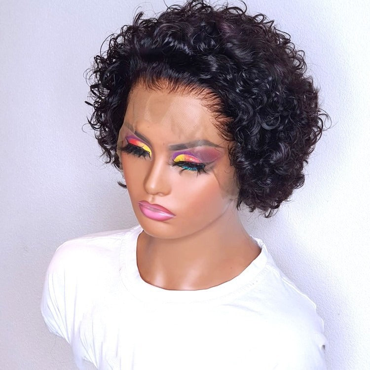 Curly Pixie Cut Lace Wig Human Hair Shello Creative Boutique