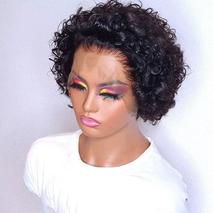 Curly Pixie Cut Lace Wig Human Hair - Shello's Creative Boutique