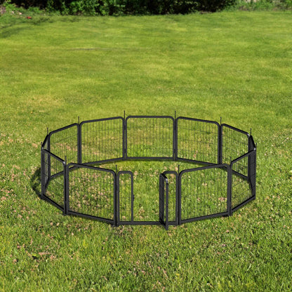 12-Panel Dog Fence - 24" Portable Indoor/Outdoor Pet Pen