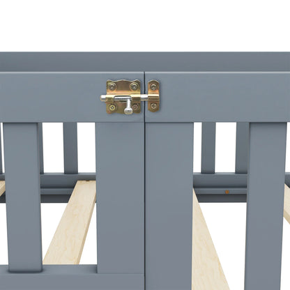 Twin Size Floor Bed with Safety Guardrails & Door – Secure, Stylish, and Fun - Shello's Creative Boutique