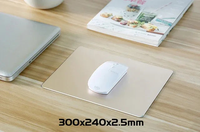 Aluminum Alloy Smooth Mouse Pad 240x180/300mm Hard Metal Slim Desk Mat Rubber Anti-slip Bottom Speed Control Mousepad For Gaming - Shello's Creative Boutique