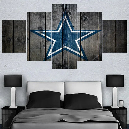 5 Pcs FootBall Sport Cowboys Team Paintings Wall Home Decor Dallas Picture Canvas Painting Calligraphy For Living Room Bedroom - Shello's Creative Boutique