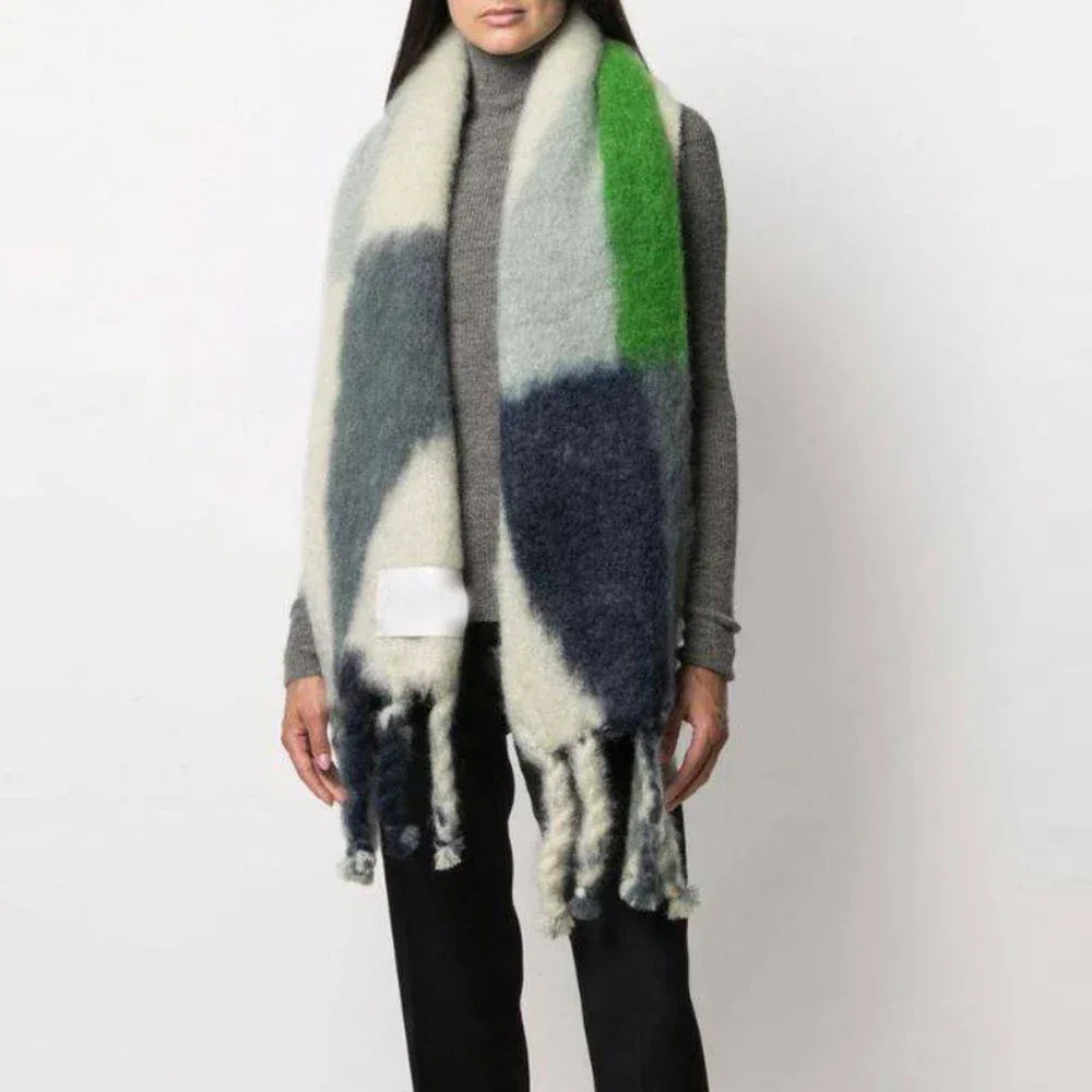 Scarf Women Men Winter Blanket Shawl Wraps Warm Mohair Scarves Geometry Print Cashmere - Shello's Creative Boutique