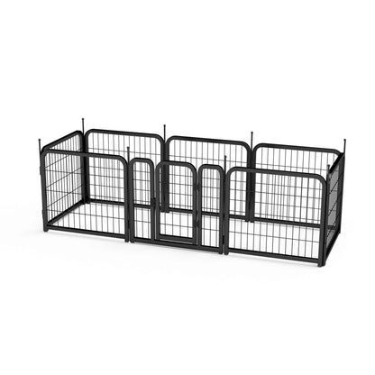 8-Panel Dog Fence - 24" Portable Indoor/Outdoor Pet Pen