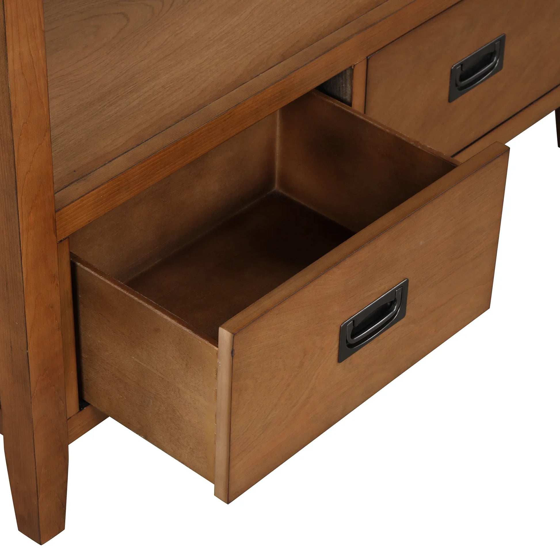 36'' Farmhouse Pine Wood Console Table Entry Sofa Table with 4 Drawers & 1 Storage Shelf (Brown) - Shello's Creative Boutique