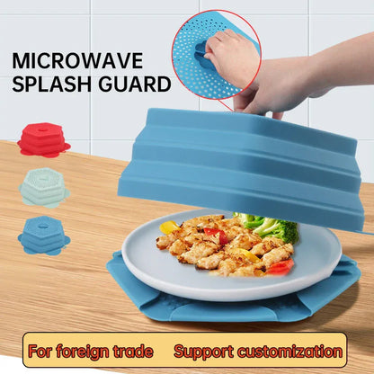 Microwave Oven Anti Spluttering Lid Collapsible Silicone Microwave Food Cover with Plate Microwave Cover lids - Shello's Creative Boutique