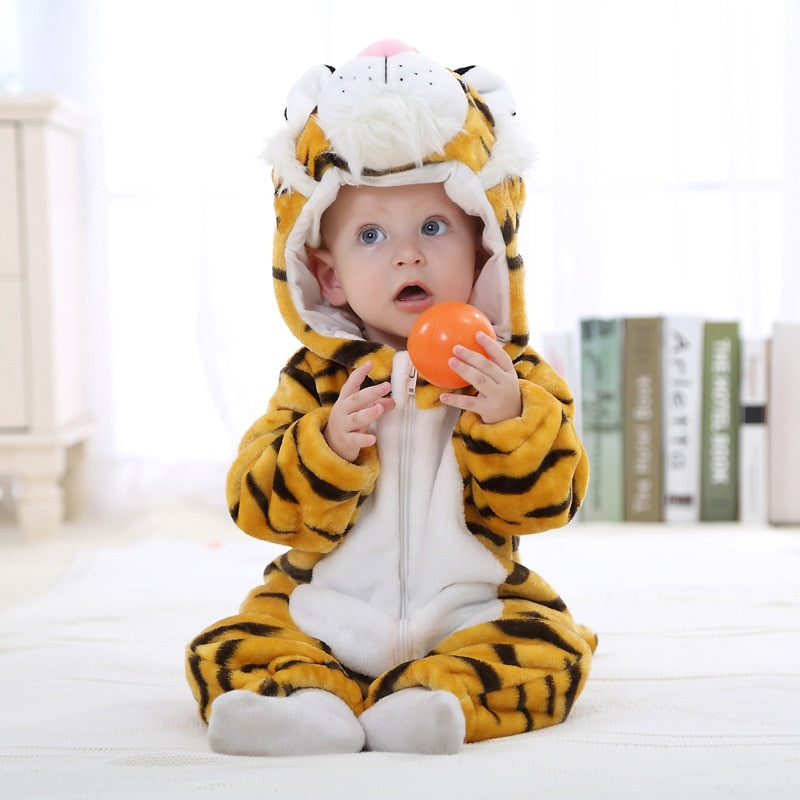 Baby Rompers Winter Kigurumi Lion Costume For Girls Boys Toddler Animal Jumpsuit Infant Clothes Pyjamas Kids Overalls ropa bebes eprolo