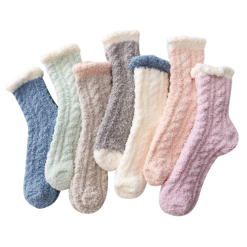 Ultra-Soft Coral Plush Children's Socks - Cozy Winter Floor Socks