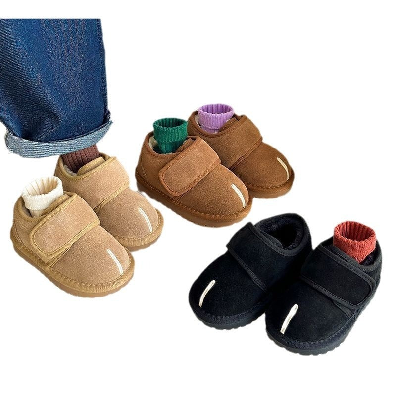 Baby Cotton Shoes Autumn/Winter New Children's Velvet Shoes Men's and Women's Shoes Fake Split Toe Snow Boots eprolo
