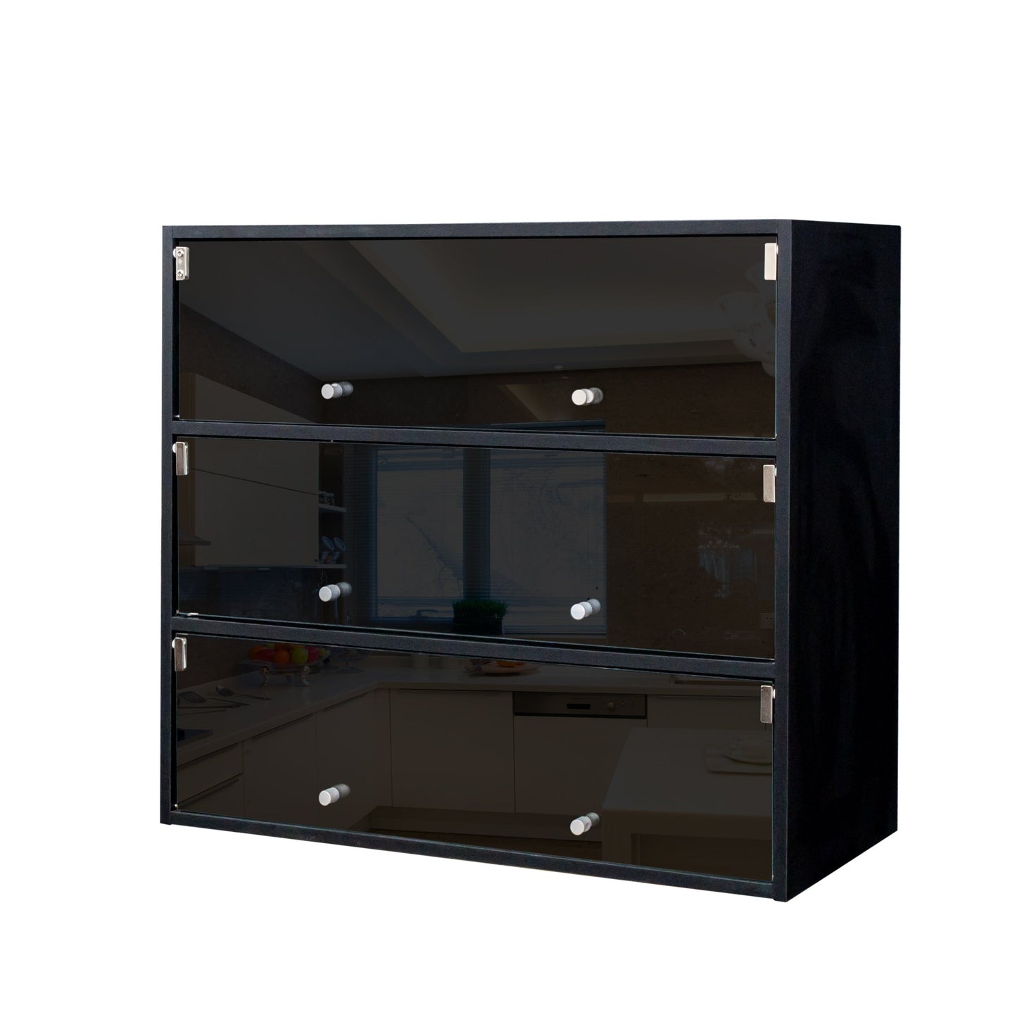 Black Glass Door Shoe Box Shoe Storage Cabinet With RGB Led Light eprolo