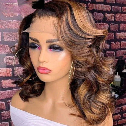 Short Curly Synthetic Wig with Split Lace Front - Natural Look - Shello's Creative Boutique