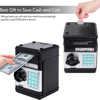 Kids ATM Piggy Bank with Password - Electronic Money Box with Auto Coin Slot
