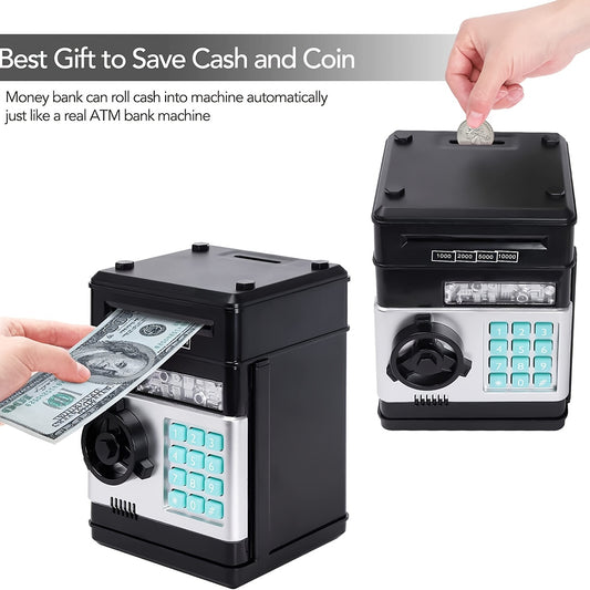 Kids ATM Piggy Bank with Password - Electronic Money Box with Auto Coin Slot